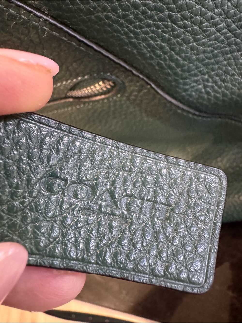 🍃COACH Prairie Satchel Pebble Leather Forest Green Crossbody Bag Style 79997 - Picture 5 of 16